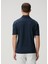 Lacivert Polo Yaka Keten T-Shirt 4