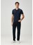 Lacivert V Yaka Basic T-Shirt 2