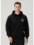 Siyah Kapüşonlu Logo Nakışlı Sweatshirt 1