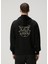 Siyah Kapüşonlu Logo Nakışlı Sweatshirt 4