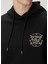 Siyah Kapüşonlu Logo Nakışlı Sweatshirt 5