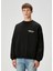 Siyah Logo Baskılı Sweatshirt 3