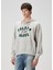 Gri Kapüşonlu Logo Detaylı Sweatshirt 3