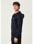 Lacivert Kapüşonlu Fermuarlı Sweatshirt 3