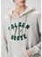 Gri Kapüşonlu Logo Detaylı Sweatshirt 5