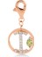Mini “i” Harfli Charm Pırlanta Yeşil Peridot Taşlı 14 Ayar Pembe Altın 1