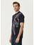 Lacivert Grafik Baskılı T-Shirt 3