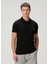 Siyah Polo Yaka Organik Pamuk T-Shirt 1