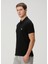 Siyah Polo Yaka Organik Pamuk T-Shirt 3