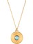 Salamander Cabochon Aquamarine Gold 18 Ayar Altın Kaplama Kadın Kolye 1