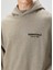 Gri Kapüşonlu Logo Baskılı Sweatshirt 5