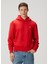 Kırmızı Kapüşonlu Logo Detaylı Sweatshirt 1