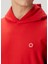 Kırmızı Kapüşonlu Logo Detaylı Sweatshirt 5