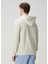 Kırık Beyaz Kapüşonlu Logo Baskılı Sweatshirt 4
