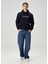 Lacivert Kapüşonlu Logo Nakışlı Sweatshirt 2