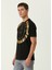 Siyah Gold Varak Baskılı T-Shirt 3