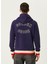Lacivert Beyaz Kapüşonlu Logo Nakışlı Sweatshirt 4