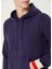 Lacivert Beyaz Kapüşonlu Logo Nakışlı Sweatshirt 5