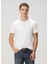 Beyaz Logo Nakışlı Basic T-Shirt 1