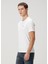 Beyaz Logo Nakışlı Basic T-Shirt 3