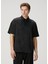 Siyah Polo Yaka Etnik Desenli T-Shirt 1