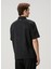 Siyah Polo Yaka Etnik Desenli T-Shirt 4
