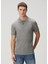 Açık Gri Polo Yaka Organik Pamuk T-Shirt 1