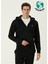 Siyah Kapüşonlu Logolu Sweatshirt 1