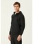Siyah Kapüşonlu Logolu Sweatshirt 3