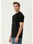 Siyah Omuzu Baskılı T-Shirt 3