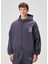Lacivert Kapüşonlu Logo Baskılı Sweatshirt 3