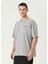 Gri Logo Baskılı T-Shirt 3