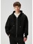 Siyah Kapüşonlu Organik Pamuk Sweatshirt 1