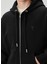 Siyah Kapüşonlu Organik Pamuk Sweatshirt 5