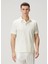 Beyaz Polo Yaka Etnik Desenli T-Shirt 1
