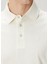 Beyaz Polo Yaka Etnik Desenli T-Shirt 5