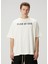 Krem Logo Baskılı T-Shirt 1