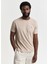 Bej Kısa Kollu Bisiklet Yaka Regular Fit Erkek T-Shirt 2
