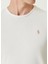 Krem Logo Nakışlı T-Shirt 5