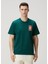 Yeşil Logo Baskılı Organik Pamuk T-Shirt 1