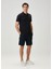 Lacivert Polo Yaka Şerit Baskılı T-Shirt 3