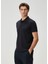 Lacivert Polo Yaka Şerit Baskılı T-Shirt 4
