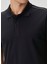 Lacivert Polo Yaka Şerit Baskılı T-Shirt 6