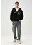 Siyah Kapüşonlu Figür Baskılı Sweatshirt 2