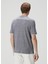 Koyu Mavi Kısa Kollu Keten T-Shirt 4
