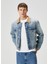Mavi Yakası Garnili Denim Mont 1