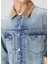 Mavi Yakası Garnili Denim Mont 6