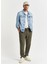 Yeşil Keten Relaxed Fit Erkek Pantolon 4