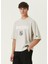 Bej Baskılı Logo Nakışlı T-Shirt 1