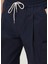 Lacivert Beli Kordonlu Cropped Kargo Pantolon 4